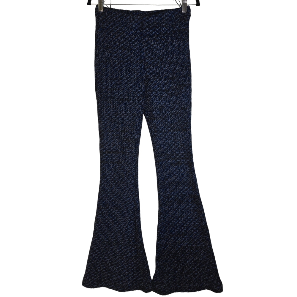 N / Nicholas Textured Knit Flare Pants – Navy/Black – US 4 (AU 8)